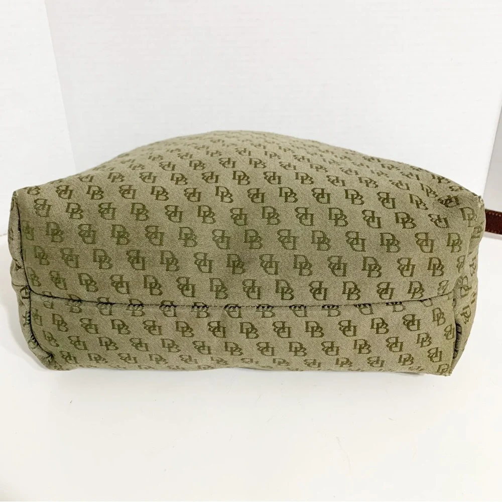 Dooney and Bourke Shoulder Bag Signature Canvas with Leather Accents Zip Closure